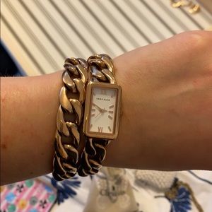 Anne Klein rose gold chain watch